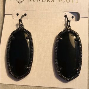 Kendra Scott Gunmetal & Black Elle Earrings